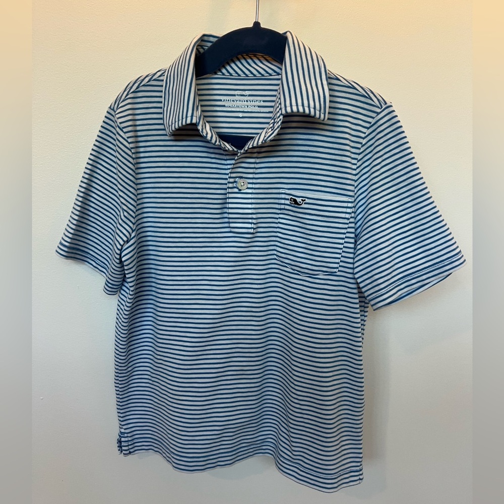Vineyard Vines Blue and White Polo Shirt
